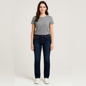 Hollister Women’s Straight Leg Jeans Size W27 L29 Dark Wash Denim